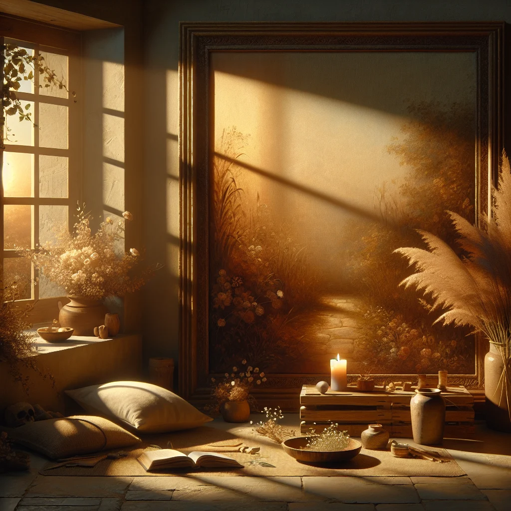 morning-meditation-setup-with-cushion-and-natural-light Peaceful morning meditation to start the day setup featuring cushion and soft natural light