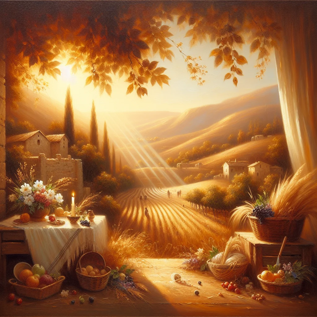 Serene Italian countryside scene representing cultura slow living philosophy with traditional architecture and natural landscape