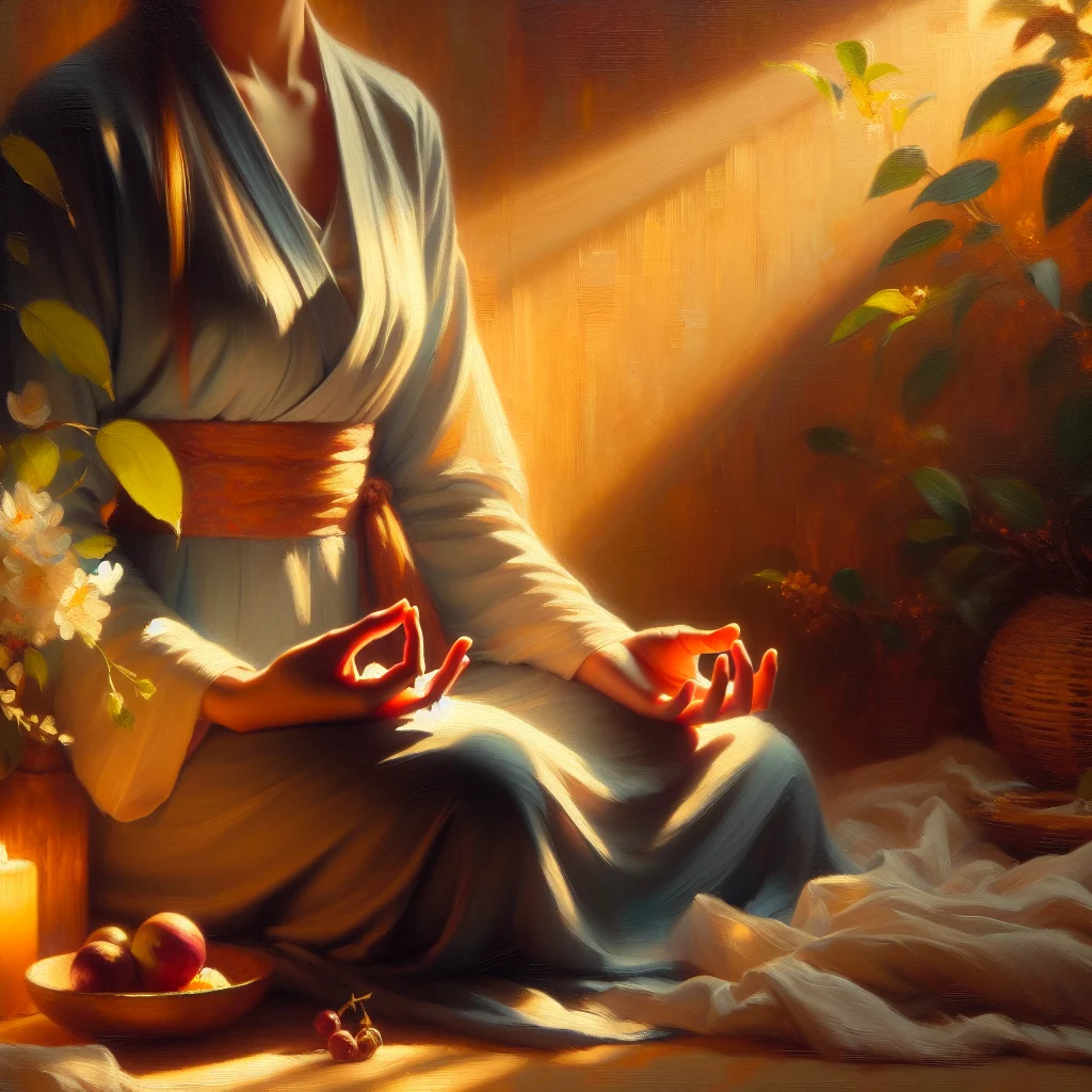 Serene environment showing the calm meditation feeling with natural lighting and peaceful atmosphere