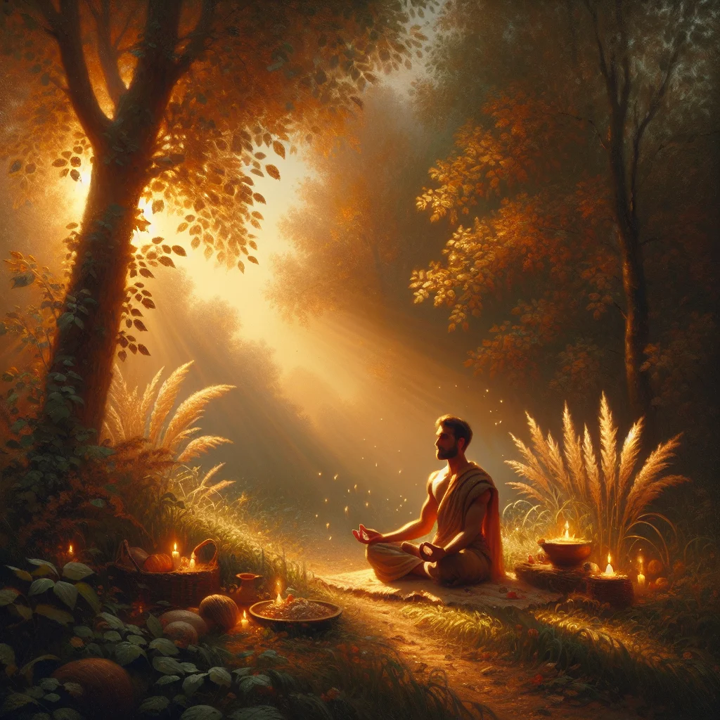 Person practicing mindfulness meditation outdoors during emotional healing process