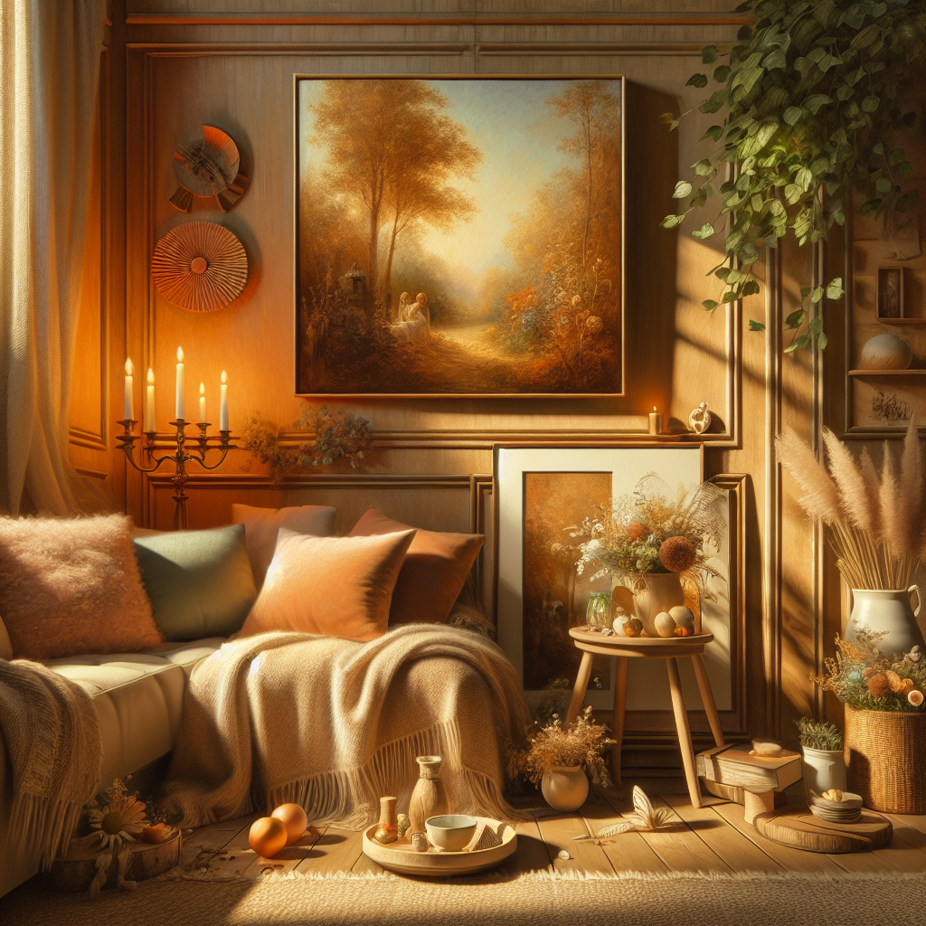 peaceful-meditation-space-with-natural-elements Calm meditation corner with plants and cushions showing an anxiety-reducing environment