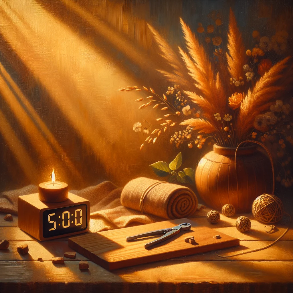 Close-up of meditation timer set to ten minutes with soft lighting and calming background