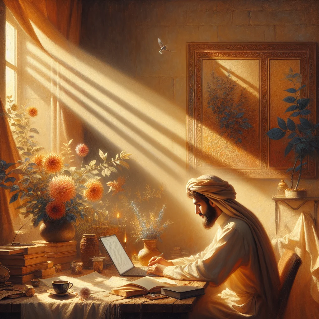 Person staying focused while working at a clean, organized desk with minimal distractions