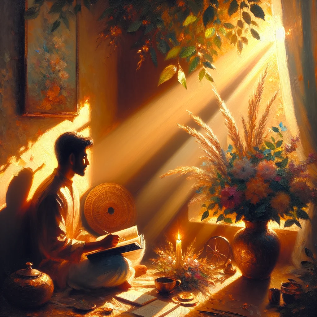 Person developing self growth habits through morning journaling and reflection