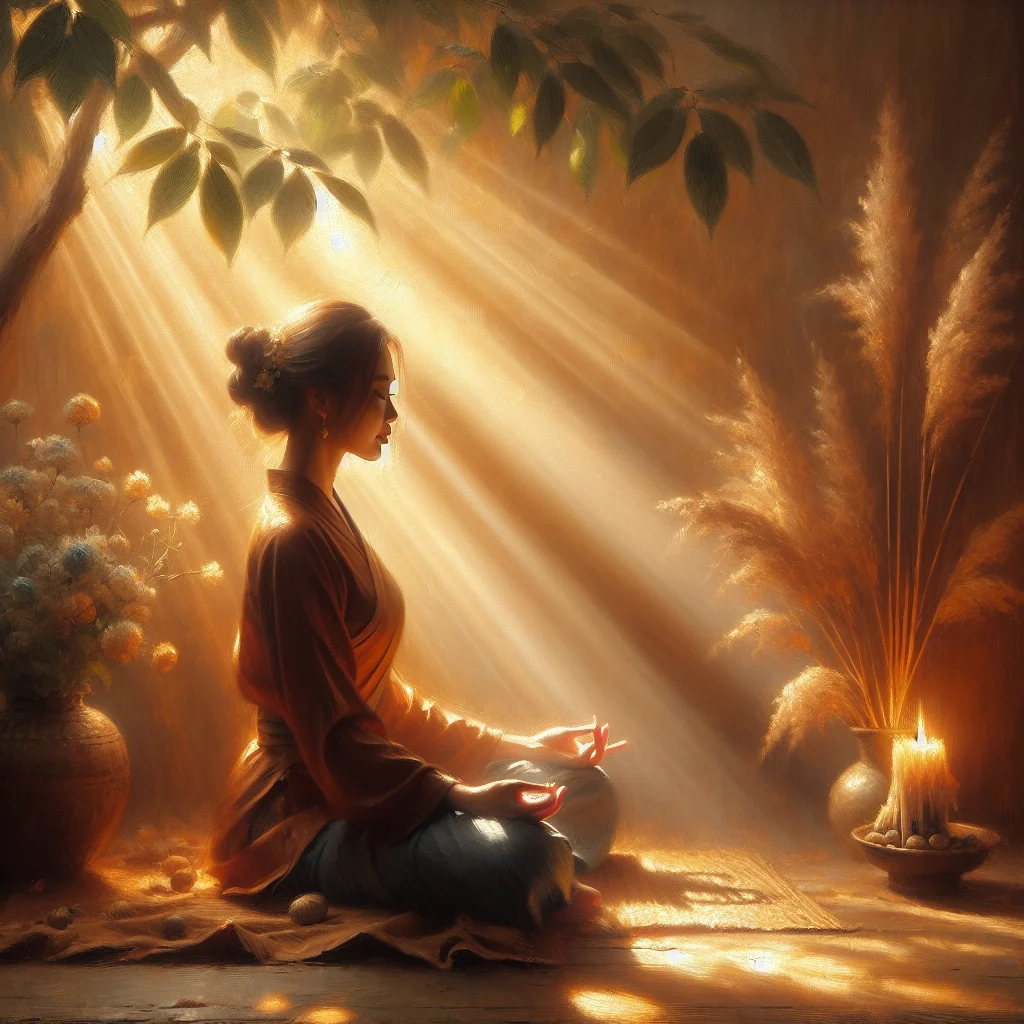 Person sitting peacefully in a calm environment reflecting on their emotional healing journey