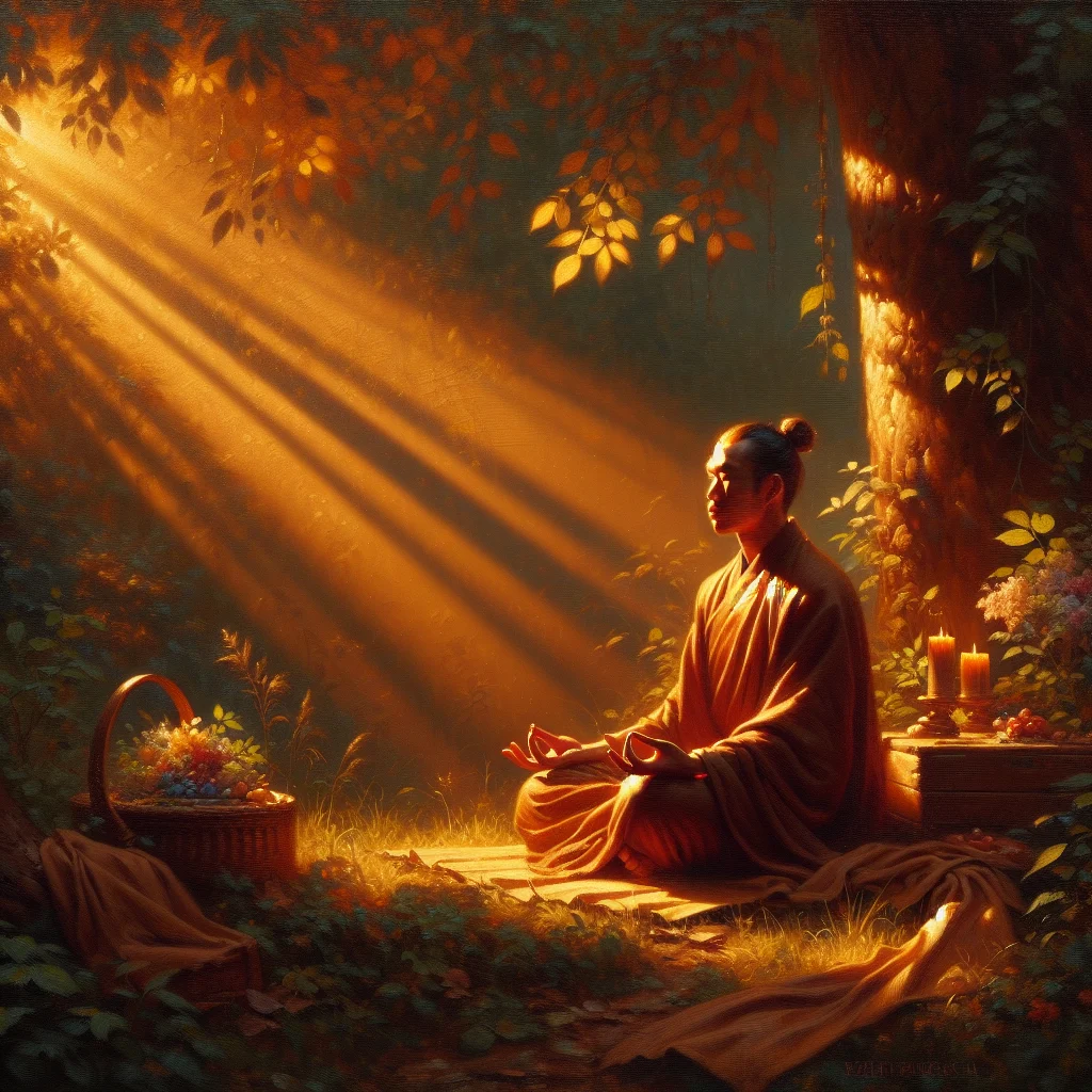 Person practicing grounded meditation while sitting cross-legged on grass in nature