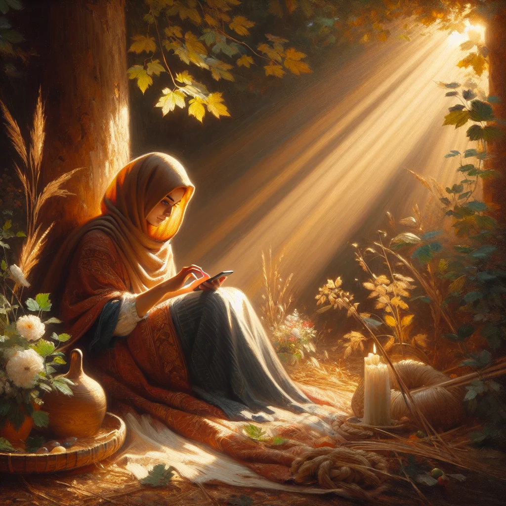 Person mindfully turning off smartphone in a calm, peaceful environment for digital detox