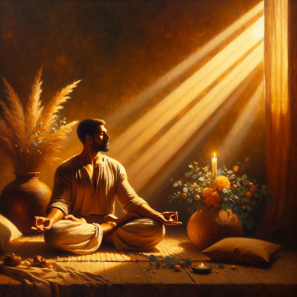 Person meditating in serene environment practicing self love and mindfulness