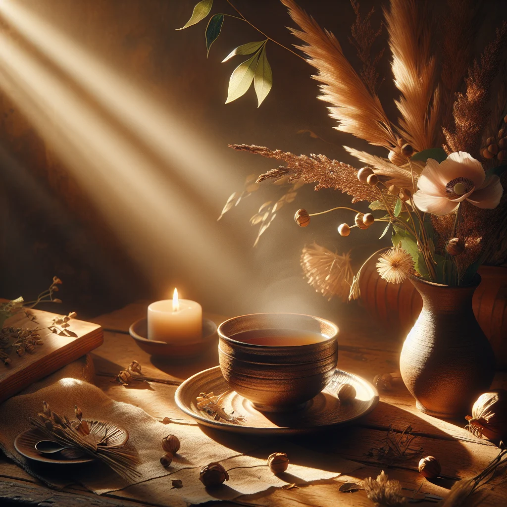 Morning tea cup with soft natural light streaming through window illustrating slow living photography principles