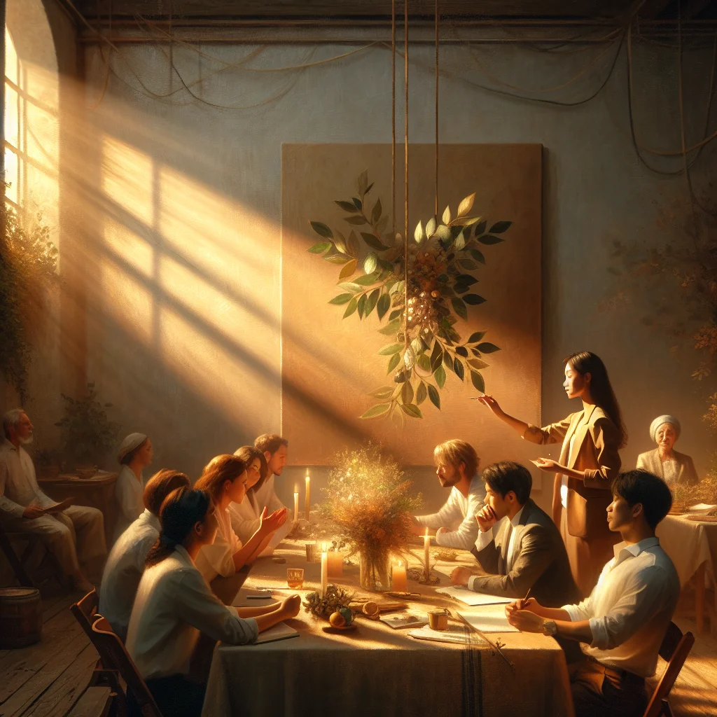 team-meeting-emotional-intelligence-communication Workplace team meeting demonstrating emotional balance and effective communication skills