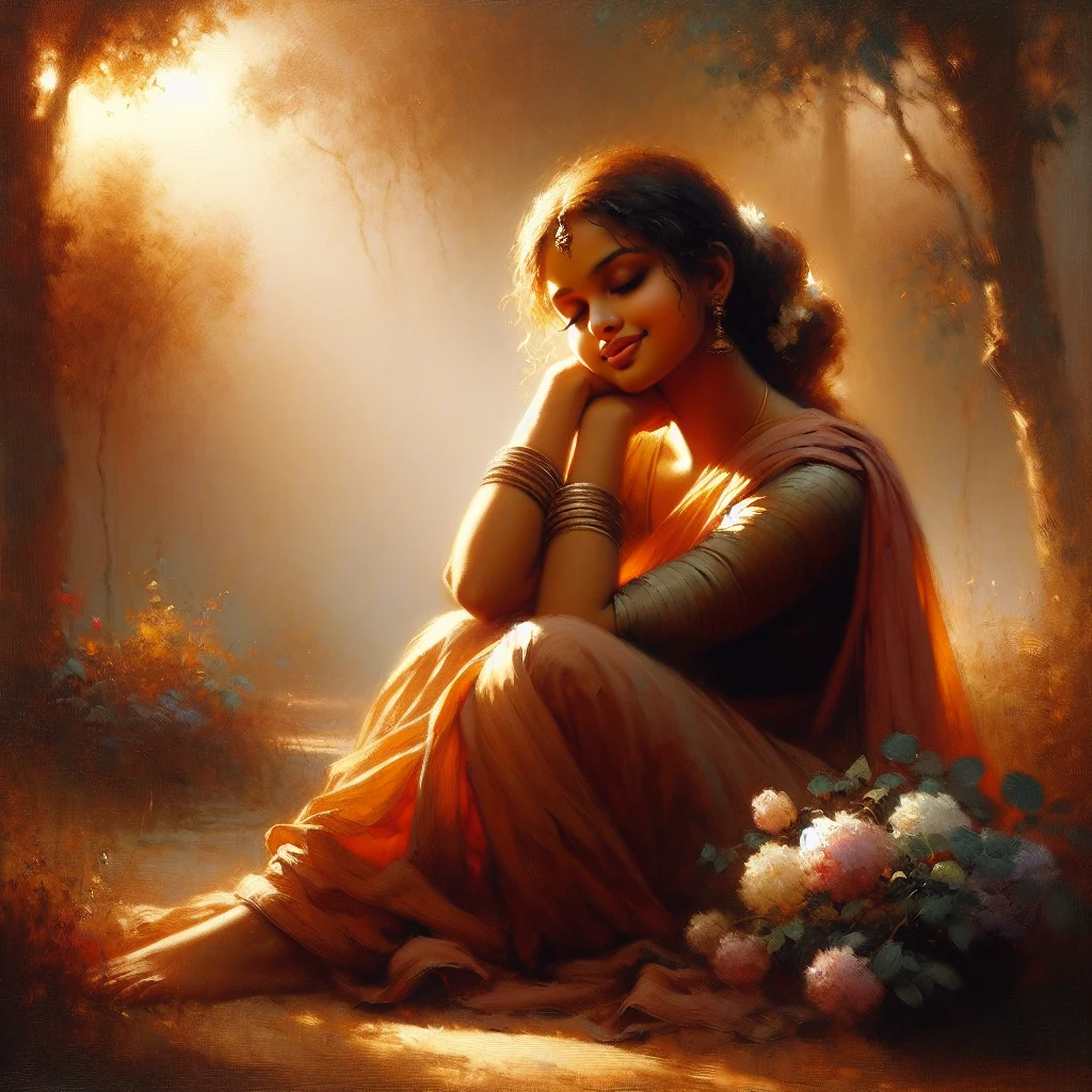 Woman practicing meraviglia slow living while experiencing wonder and joy in a peaceful natural setting