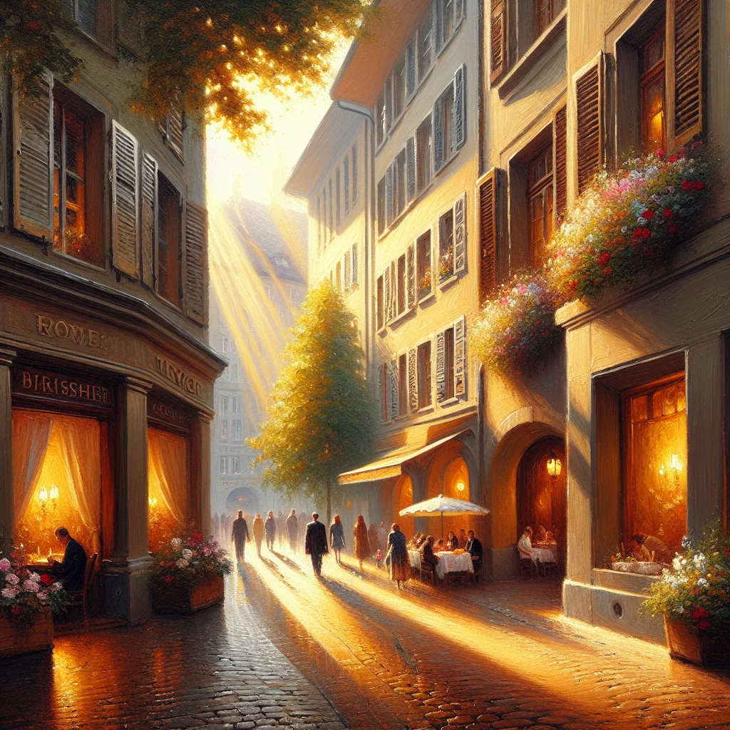 zurich-old-town-cobblestone-street Narrow cobblestone street in Zurich's old town demonstrating slow living through pedestrian-friendly urban design