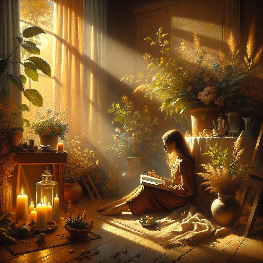 beginner-meditation-blog-reading Person reading meditation blogs for beginners on a laptop in a peaceful home setting