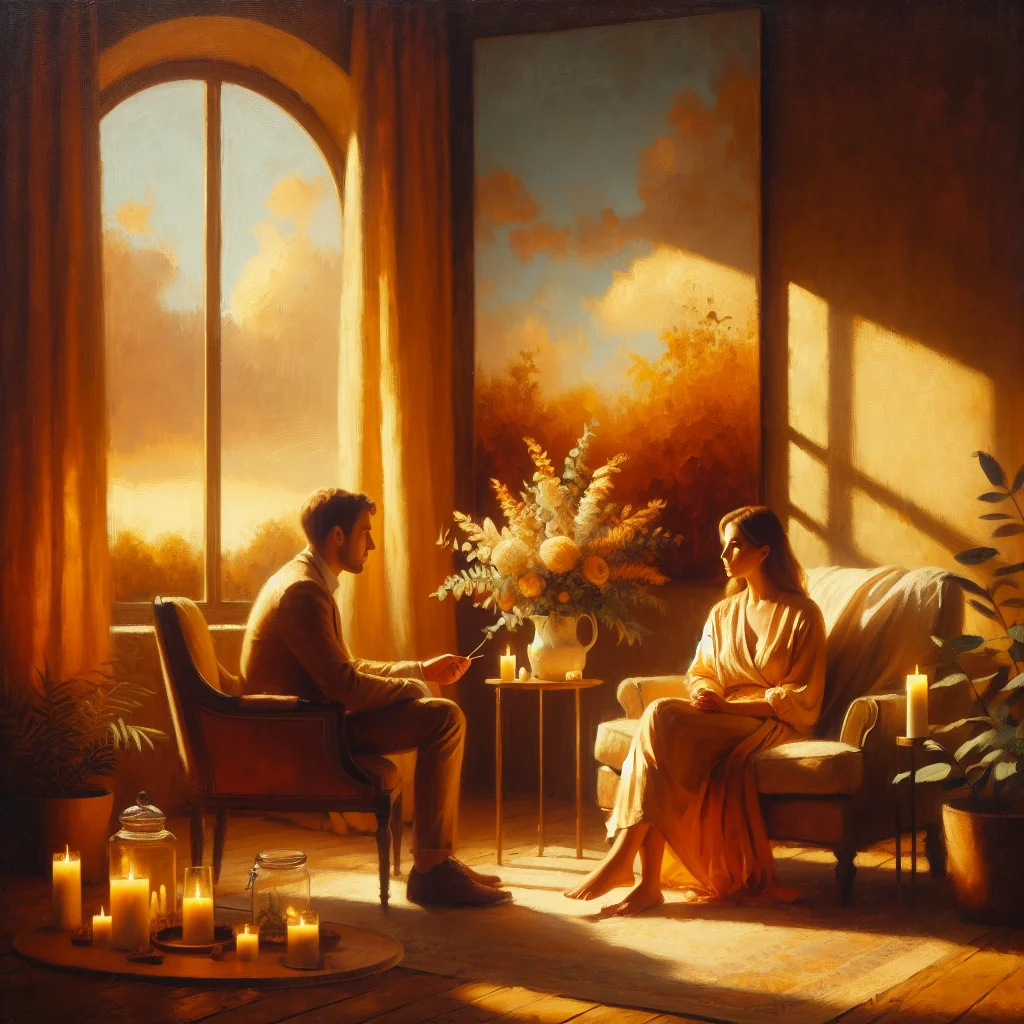 Person experiencing emotional release therapy with a trained therapist in a calm, supportive environment