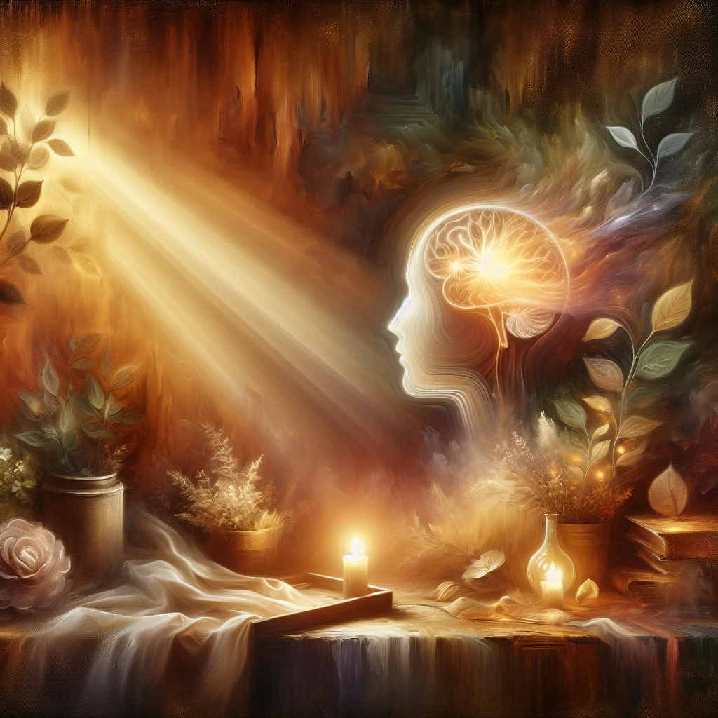 Conceptual representation of meditation mind effects showing calm mental state and enhanced awareness