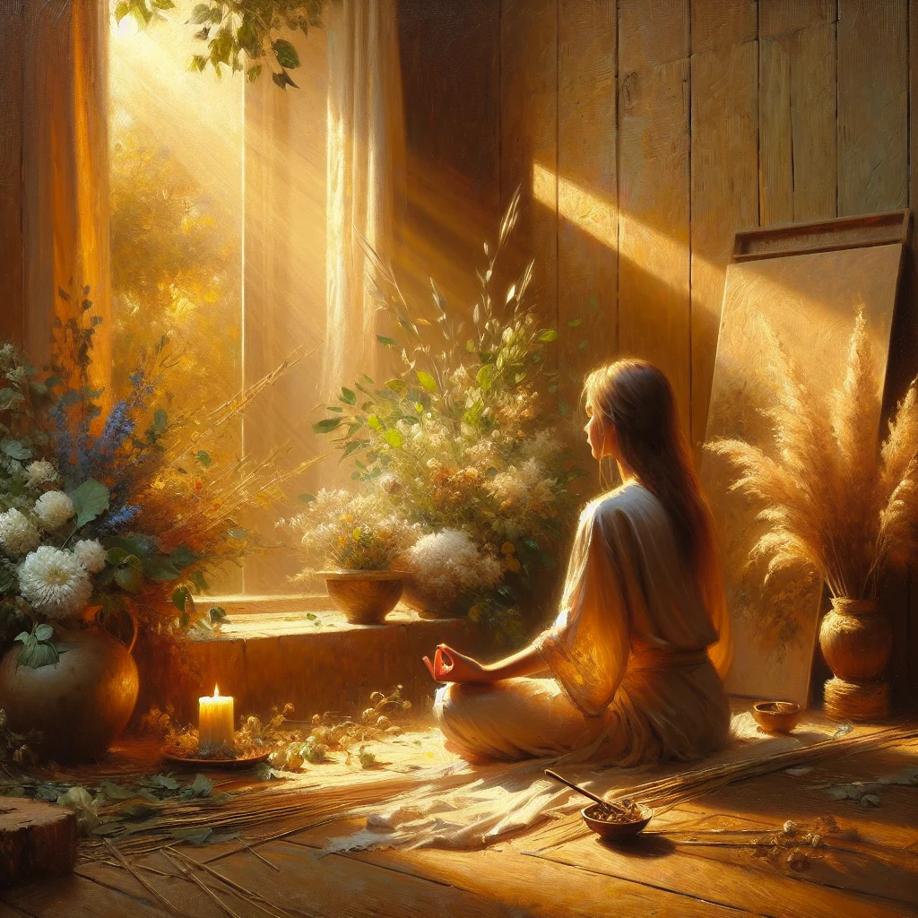 meditation-practice-showing-inner-peace Peaceful meditation scene illustrating the concept of emptiness and spacious awareness