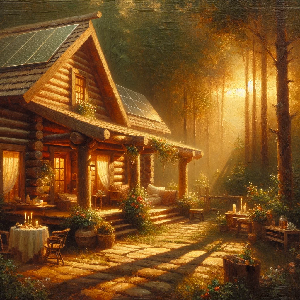 Peaceful nomade slow living lodge nestled in natural surroundings with wooden architecture and lush greenery