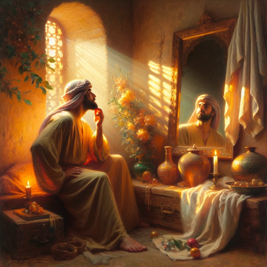 Person contemplating their emotional state while looking in mirror, representing signs you need emotional healing