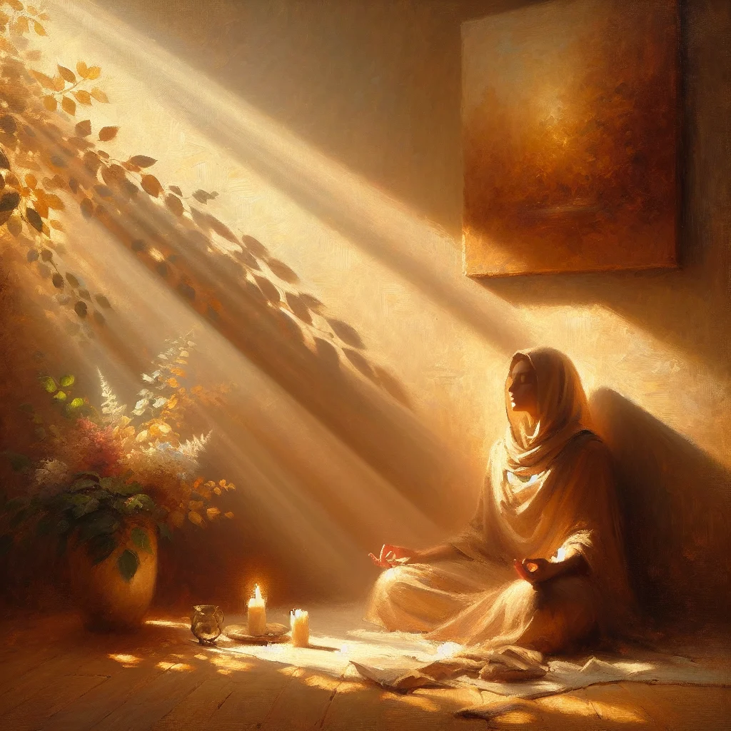 person-meditating-in-empty-space Person sitting in meditation posture experiencing emptiness and inner stillness