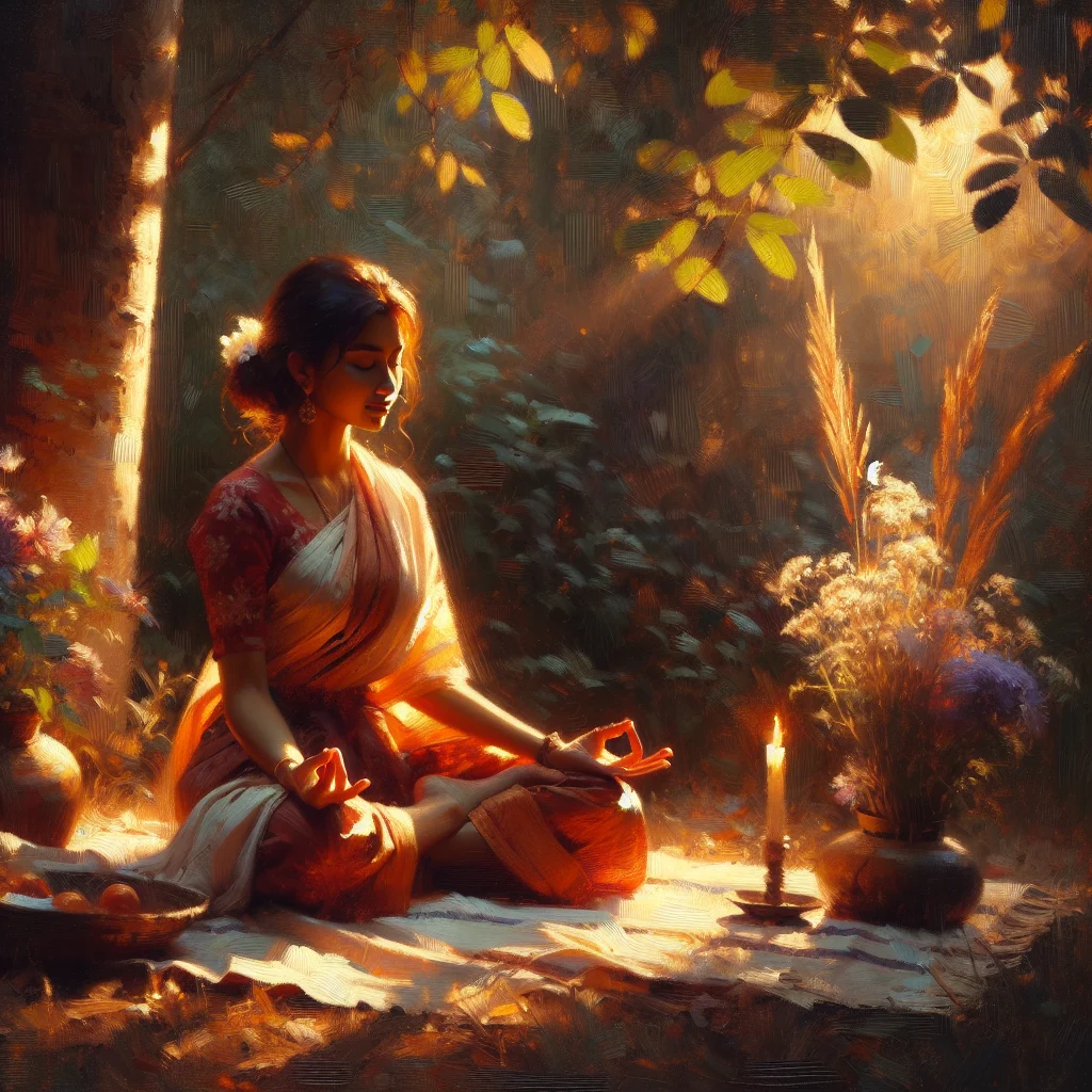 person-meditating-peacefully-in-nature Person sitting in lotus position meditating peacefully in a serene natural setting during meditation day