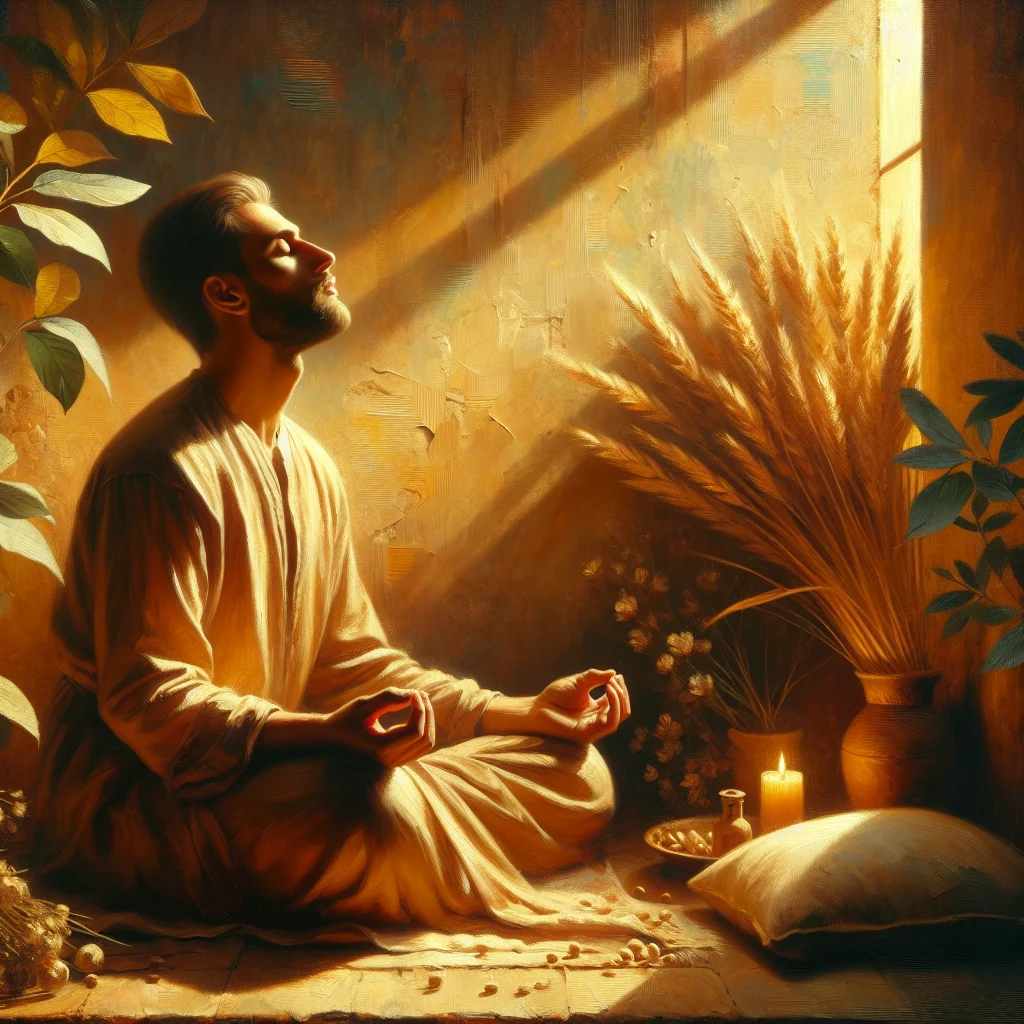 person-practicing-mindful-breathing-exercises Person sitting peacefully practicing breathing exercises to manage social anxiety symptoms