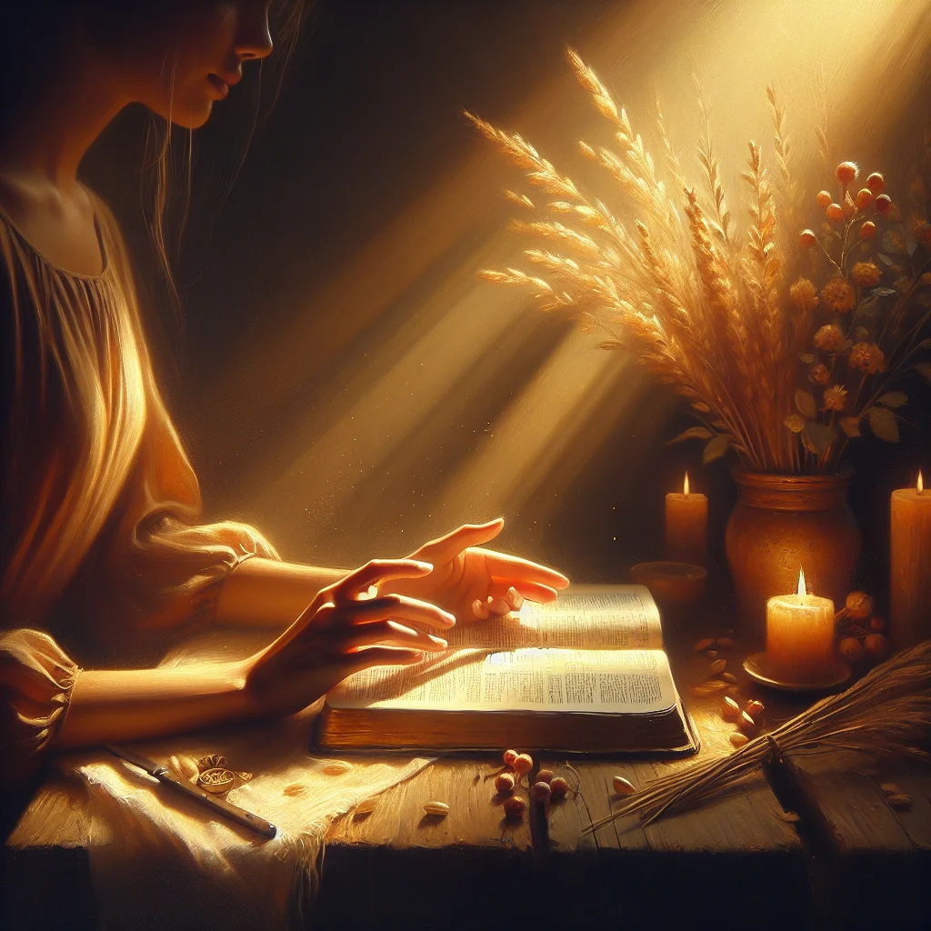 Person kneeling in prayer in a peaceful natural setting representing biblical emotional healing journey