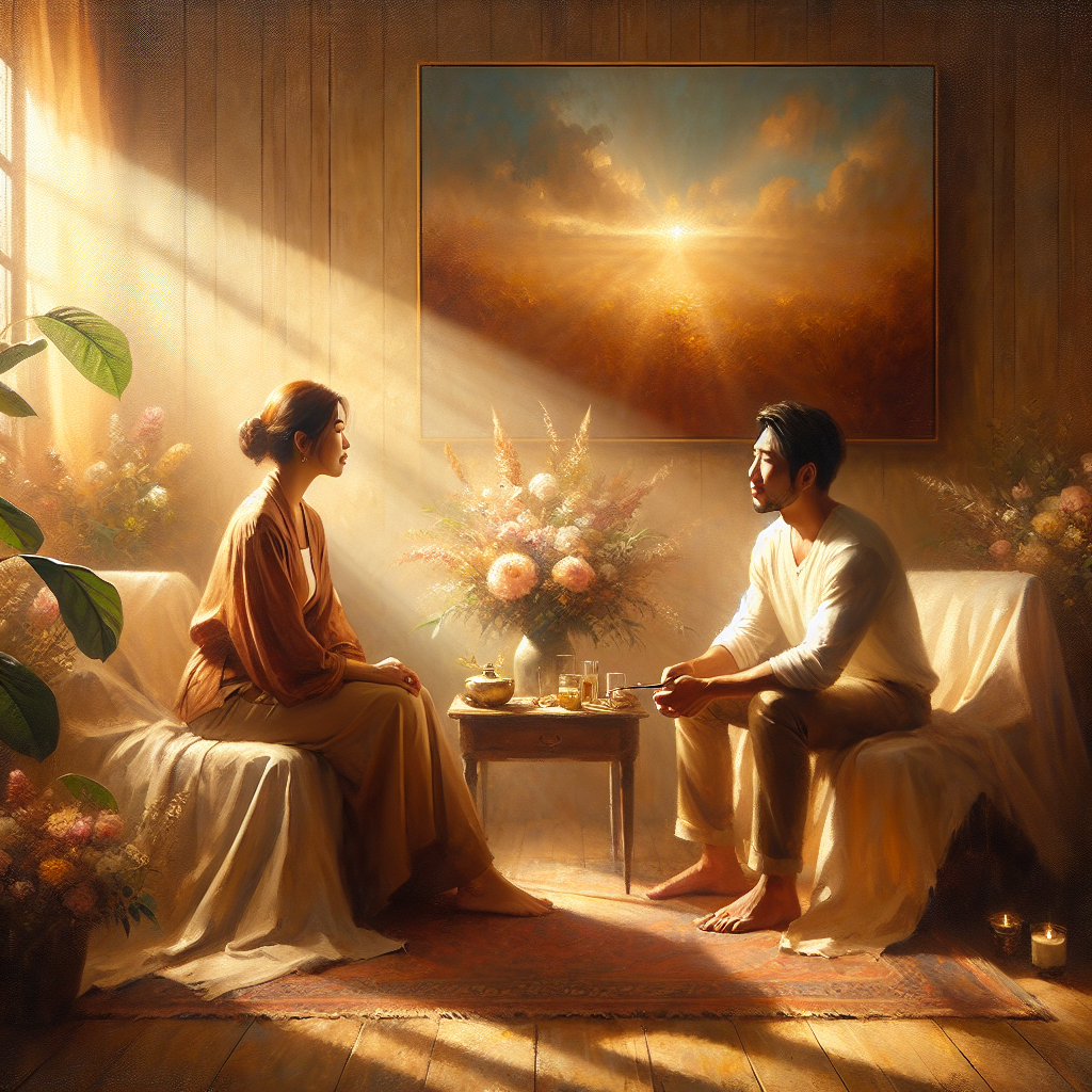 Professional burnout recovery coach working with client in supportive environment