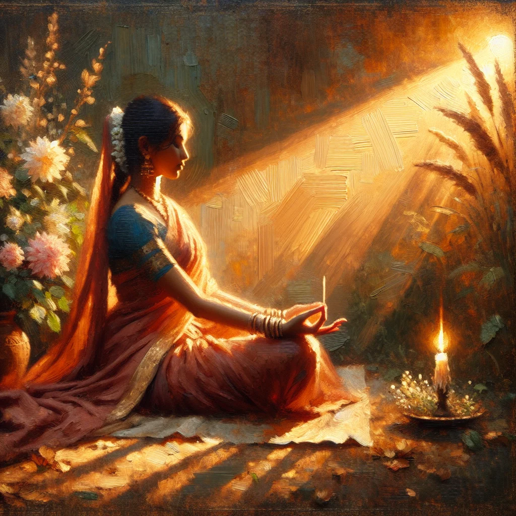 woman-meditating-with-visible-energy-release Woman meditating peacefully showing signs of emotional release and energy healing through body language