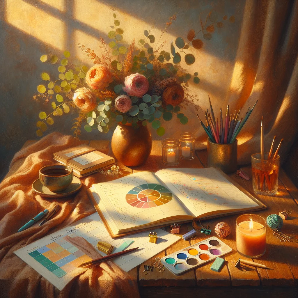 Open journal with planning materials showing balanced approach to not slow living with calendar and notes