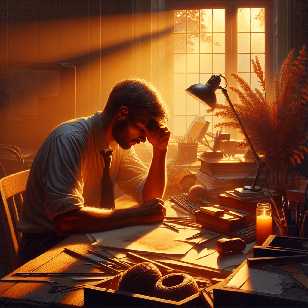 Exhausted professional experiencing burnout symptoms showing emotional exhaustion and work stress