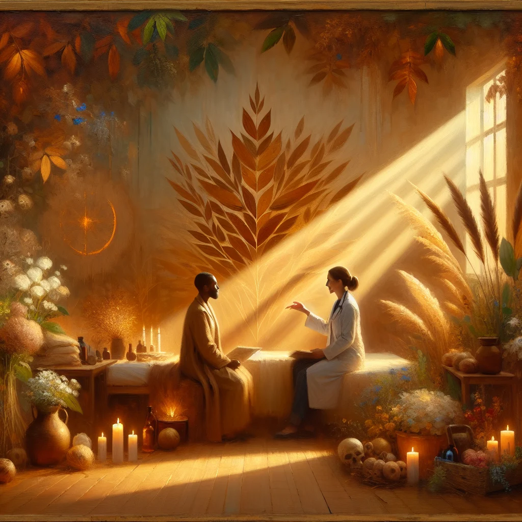 Integrative wellness practitioner in Dallas conducting a holistic health consultation with patient