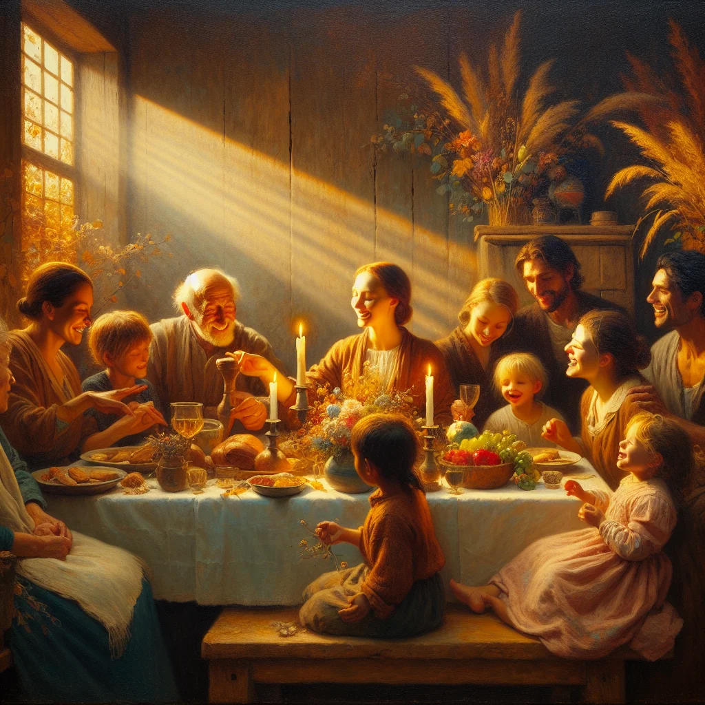 Family enjoying a meal together without digital devices, illustrating slow living connection