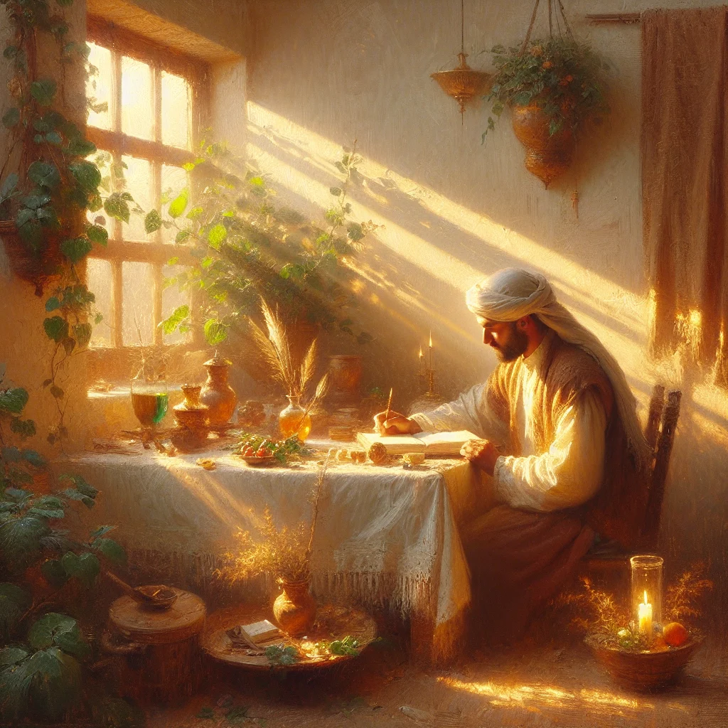 Neurodivergent individual practicing self-care and reflection during autistic burnout recovery with journal and peaceful surroundings