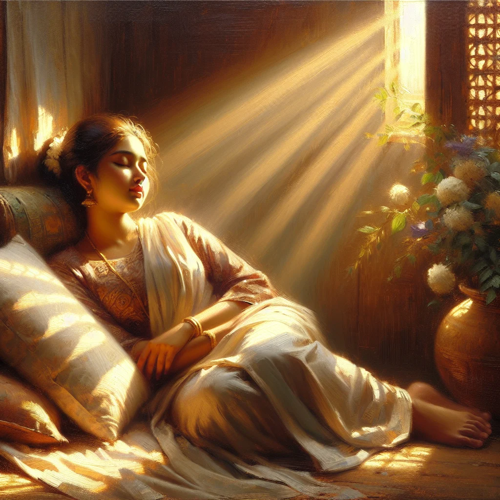 Person lying down resting with closed eyes after an emotional healing therapy session, showing visible signs of tiredness and fatigue