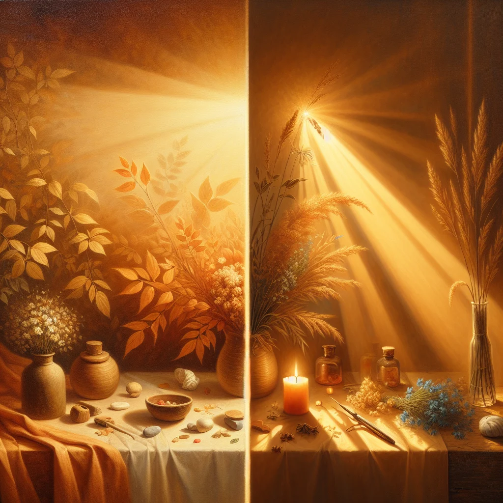 comparison-meditation-hrt-menopause-treatment Visual comparison showing meditation and HRT as treatment options for menopausal hot flashes