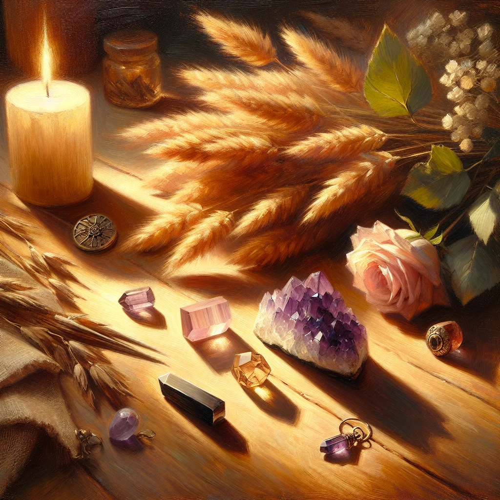 healing-stone-pendant-collection Collection of various healing stone pendants including amethyst, rose quartz, and clear quartz displayed on natural wood