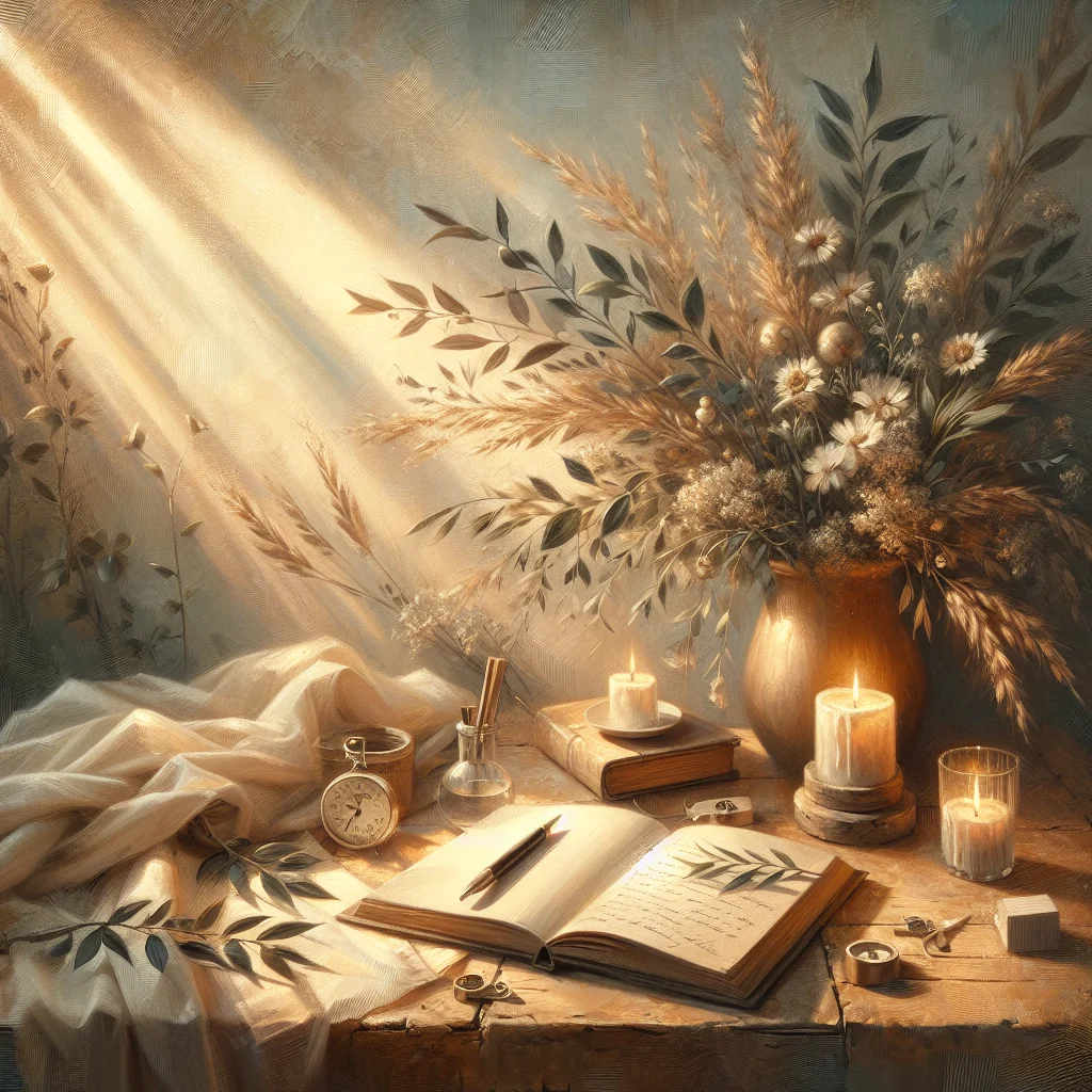 Open mindfulness journal with pen showing hot flash tracking entries and meditation notes