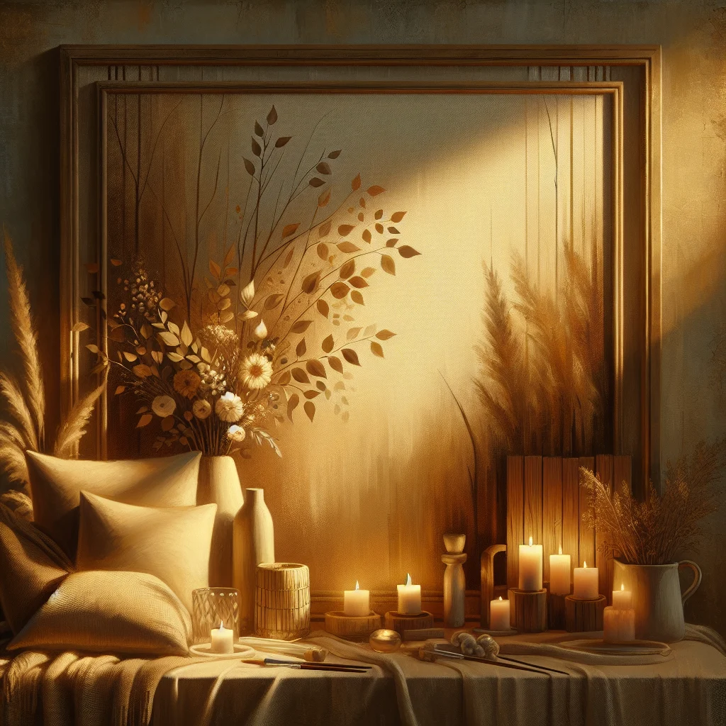 Tranquil meditation space set up for positive thoughts guided meditation with soft lighting and comfortable seating