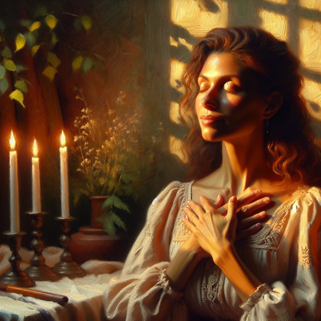 Woman practicing meditation techniques to manage vasomotor symptoms and hot flashes during menopause