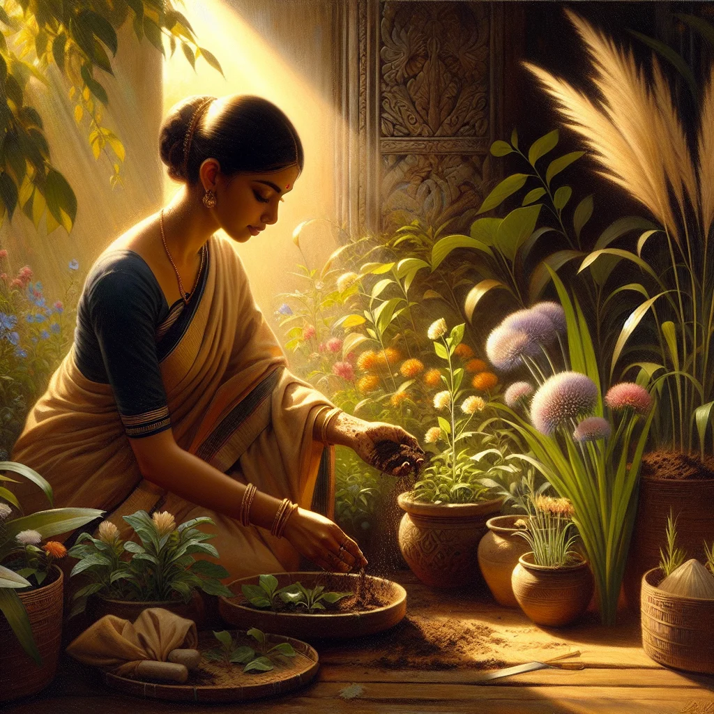 Person connecting with nature through slow living by gardening and spending mindful time outdoors