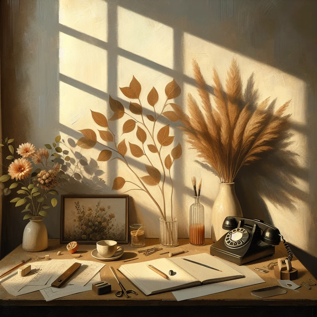 Organized and calming workspace designed for stress-free phone calls with natural light