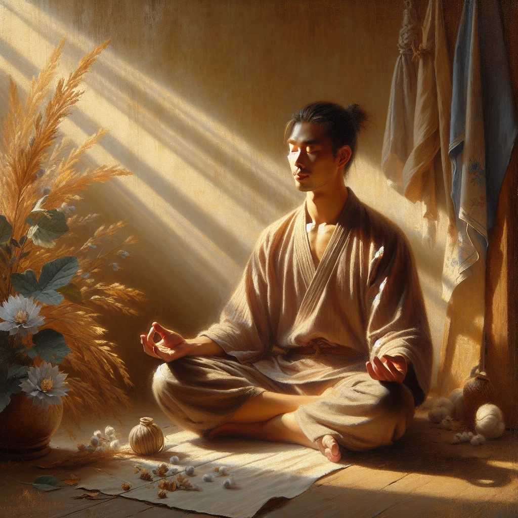 Person practicing meditation and mindfulness to calm ADHD racing thoughts