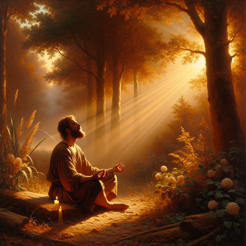 A highly sensitive person using relief techniques for HSP overstimulation while sitting peacefully in a natural outdoor setting