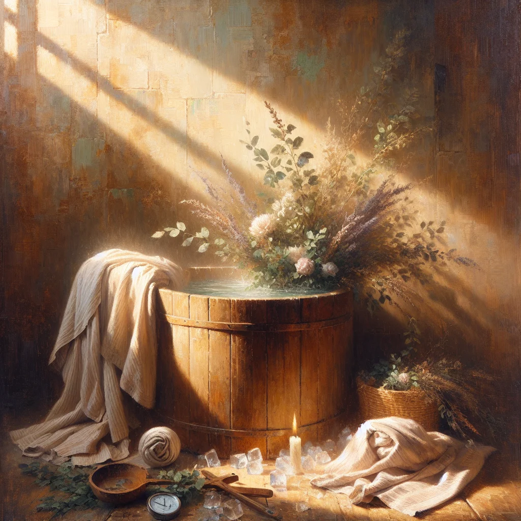 Ice bath setup demonstrating cold exposure therapy equipment for managing anxiety symptoms