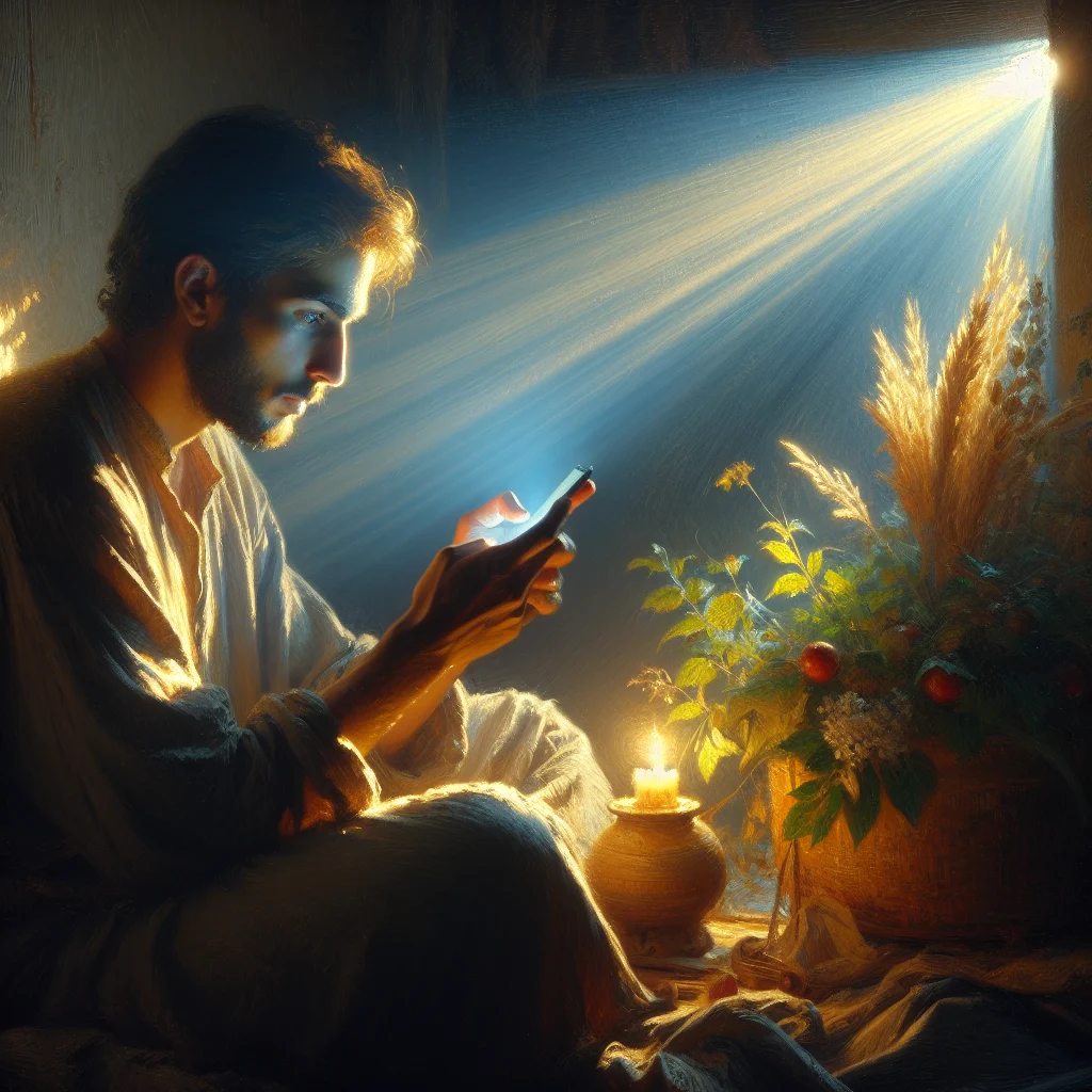 Person experiencing doomscrolling addiction while endlessly scrolling through negative news on smartphone