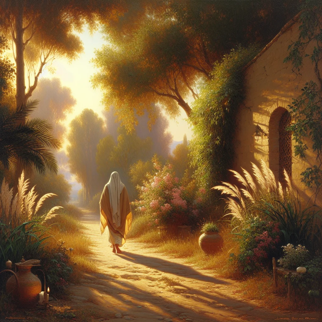 Person walking peacefully along a tree-lined outdoor path surrounded by nature for anxiety relief