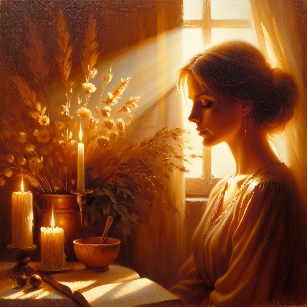 Woman sitting peacefully in natural light managing hormonal irritability through mindfulness practices