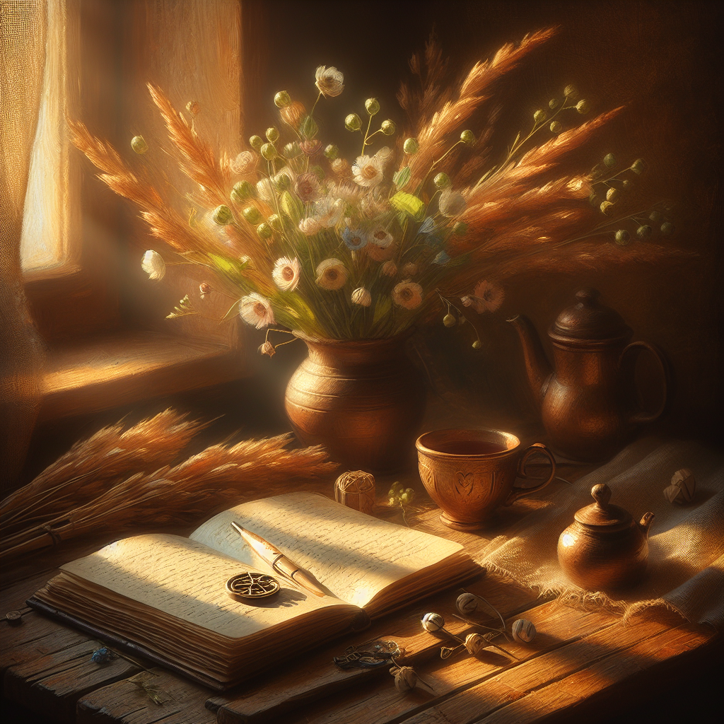 journal-and-tea-on-table-self-reflection-setting Journal and tea on table representing self-reflection practices for healing abandonment wounds