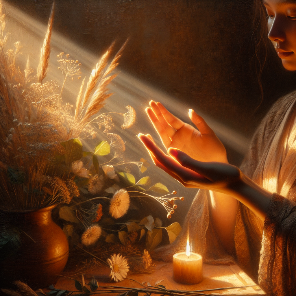 Person practicing meditation for emotional healing and resentment letting go in serene environment