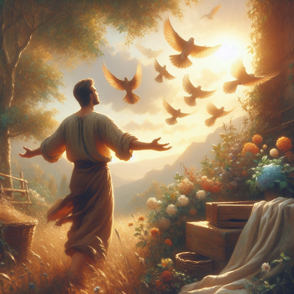 Person symbolically releasing emotional burden while standing in a peaceful natural setting representing resentment letting go